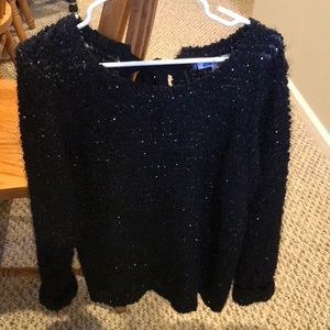 Black Sparkly Sweater with Bow detail